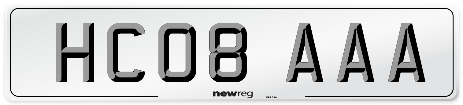 HC08 AAA Number Plate from New Reg